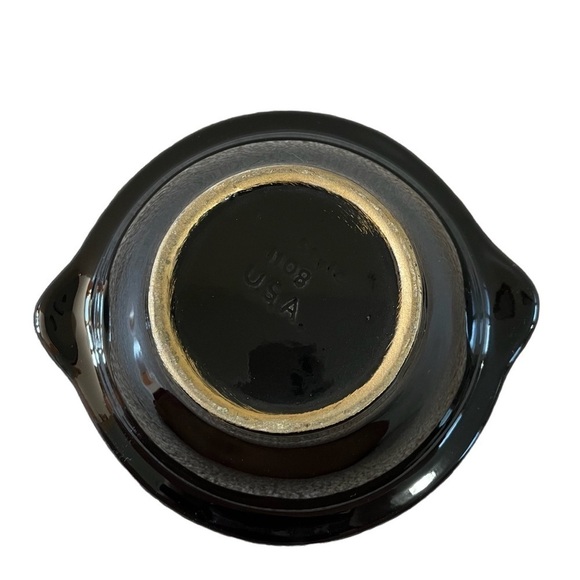 Cali Style Ceramic Bowl Deep Serving Dish Stamped 1108 Black Red Orange U.S.A. - Picture 4 of 7